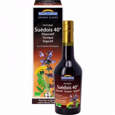 Elixir du Suédois 40° Bio - Dépuratif, Tonique, Digestif - 375ml -Biofloral