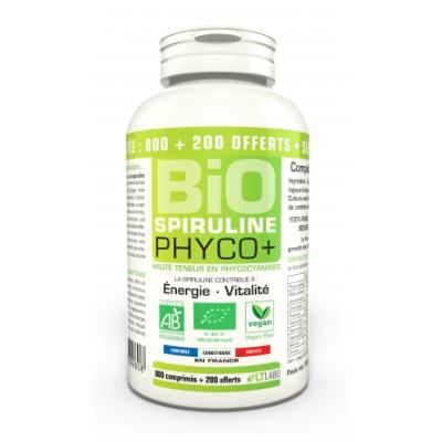 Spiruline Bio Phyco+ - 800 comprimés + 200 gratuits - LT Labo 