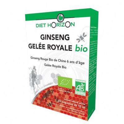Ginseng & Gelée Royale Bio - 20 ampoules - Diet Horizon 