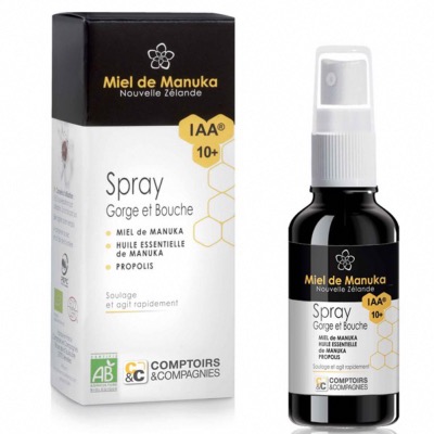 Spray Gorge et Bouche au Miel de Manuka IAA10+ Bio - 25 ml - Comptoirs et Compagnies