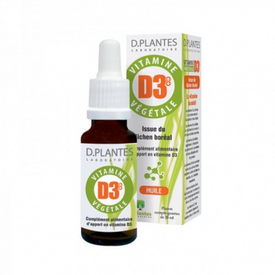 Vitamine D3+ Végétale - Issue du Lichen Boréal - Flacon 20ml - D.Plantes